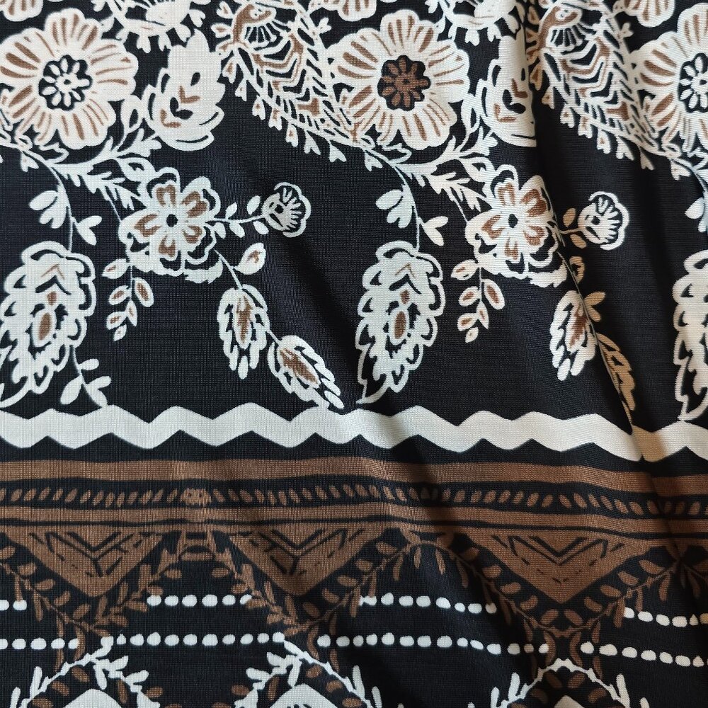 Lavish Black Bohemian Floral Tunic Top – Women's Size 1X - Picture 8 of 13
